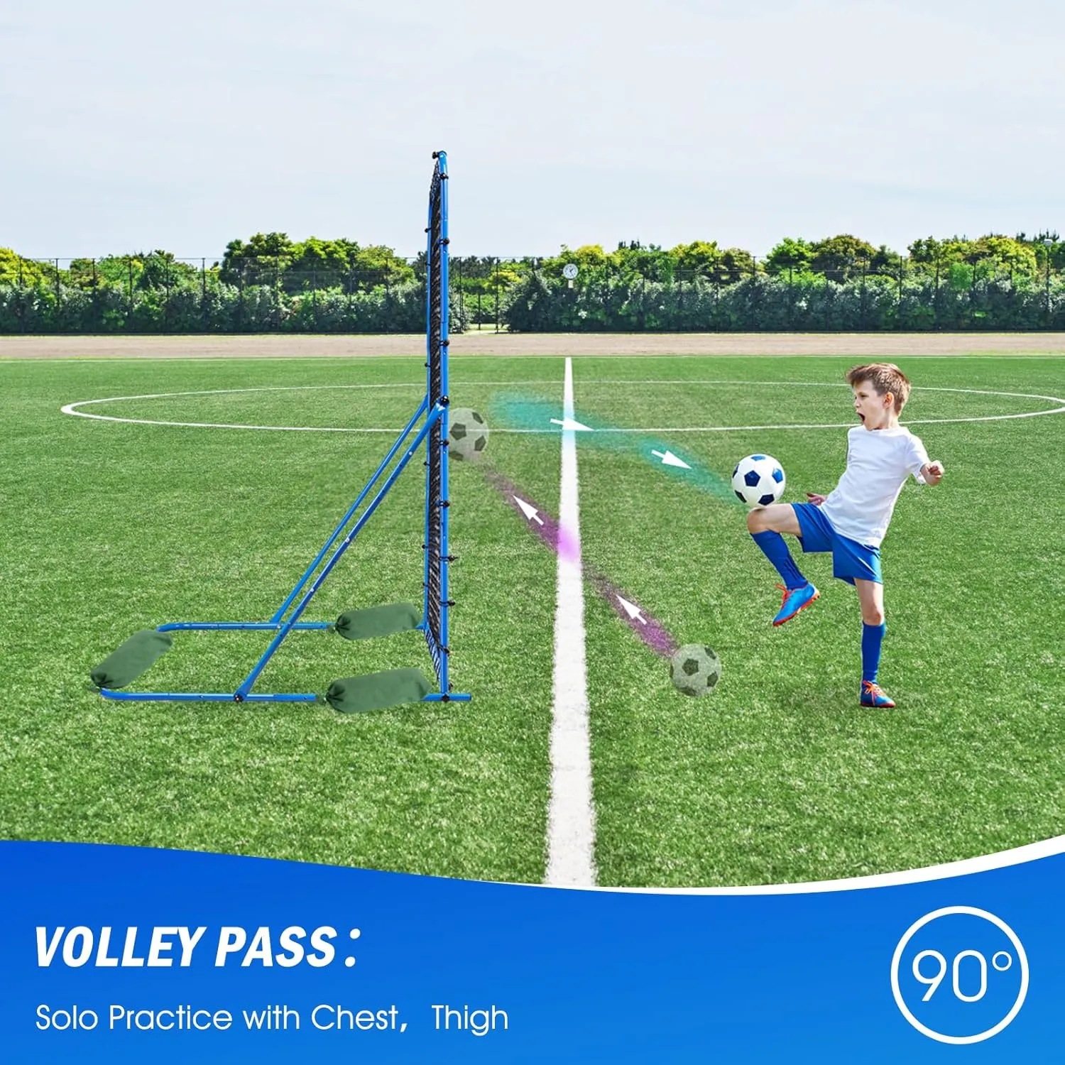 Soccer Rebounder Net, Quick-Switch Angle Soccer Training for Control, Passing Practice, Easy Setup Rebounder Gifts Aids & Equipment for Kids,Teens & Adults