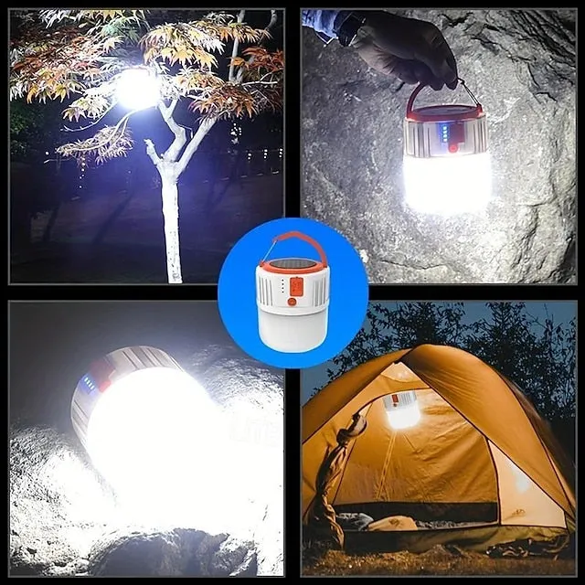 Solar Camping Lights, Rechargeable Dimmable Camping Lantern Touch Control, LED Tent Light Ultra Bright for Camping, Hurricane Emergency Kits