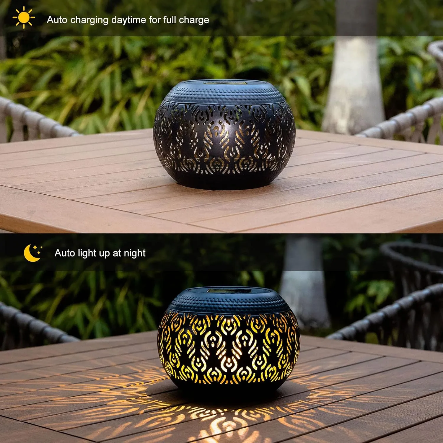 Solar Lanterns Waterproof Outdoor Decor: 2 Pack Hollow Out Retro Metal Solar Lights, Unique Gardening Gifts for Women Mom, Outside Garden Yard Porch Lawn Indoor Tabletop Decorations