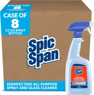 Spic and Span Disinfecting All-Purpose Spray And Glass Cleaner, Fresh Scent, 32 Oz Spray Bottle, 8/carton
