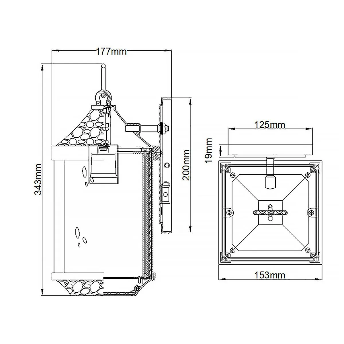 Springfield 1 Light Small Wall Lantern | Distressed Black