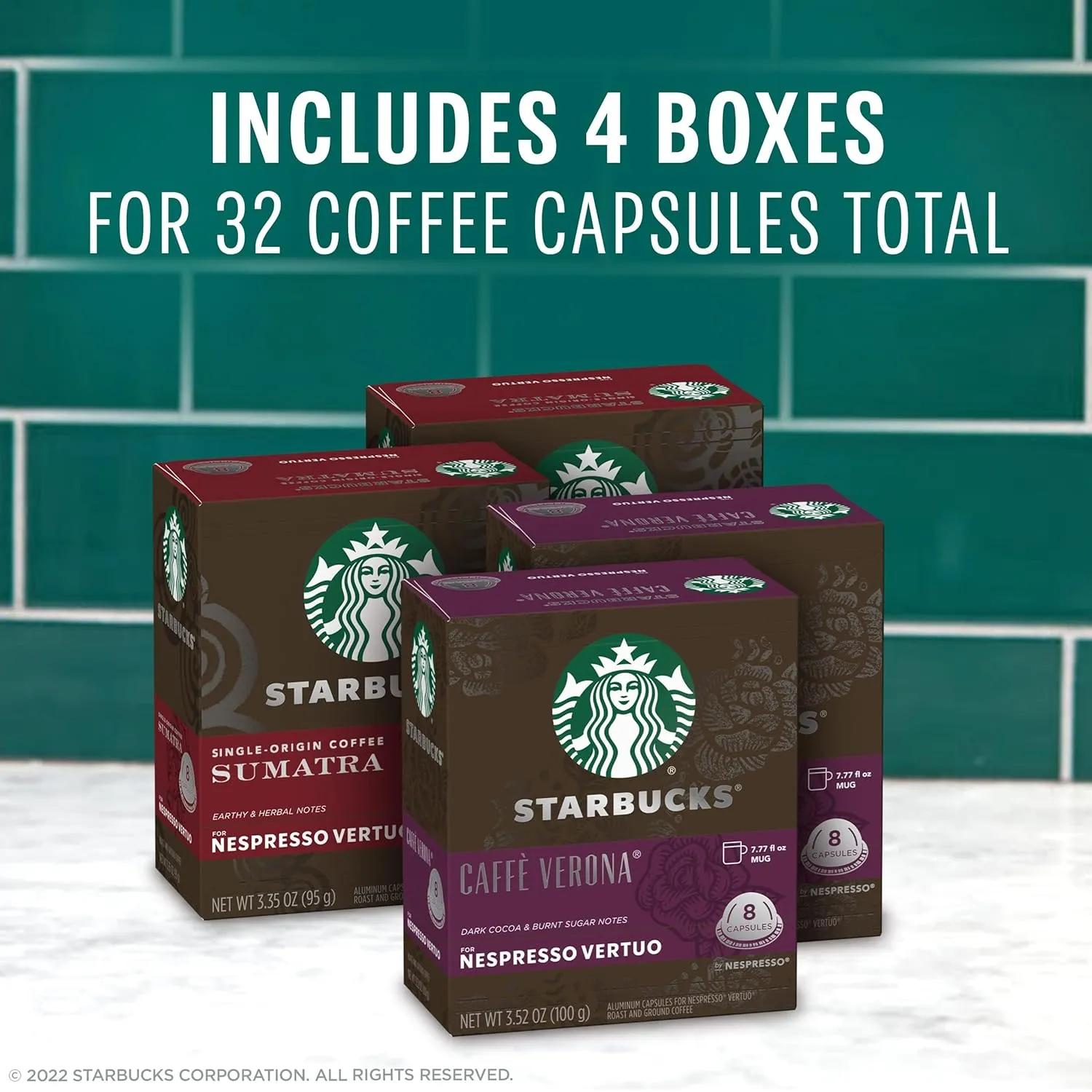 Starbucks by Nespresso Vertuo, Dark Roast Variety Pack Coffee, 32-count Coffee Pods, Brews 7.8 oz.
