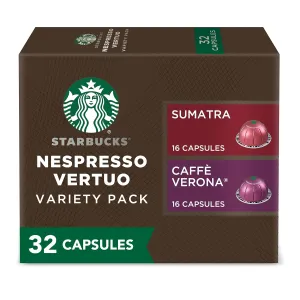 Starbucks by Nespresso Vertuo, Dark Roast Variety Pack Coffee, 32-count Coffee Pods, Brews 7.8 oz.