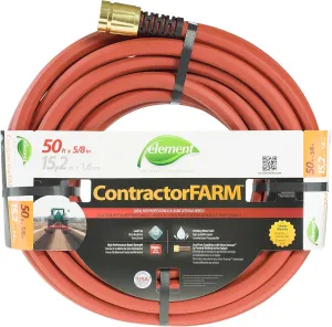 Swan Products ELCF58050 Element ContractorFARM Professional and Agricultural Water Hose 50' x 5/8", Red
