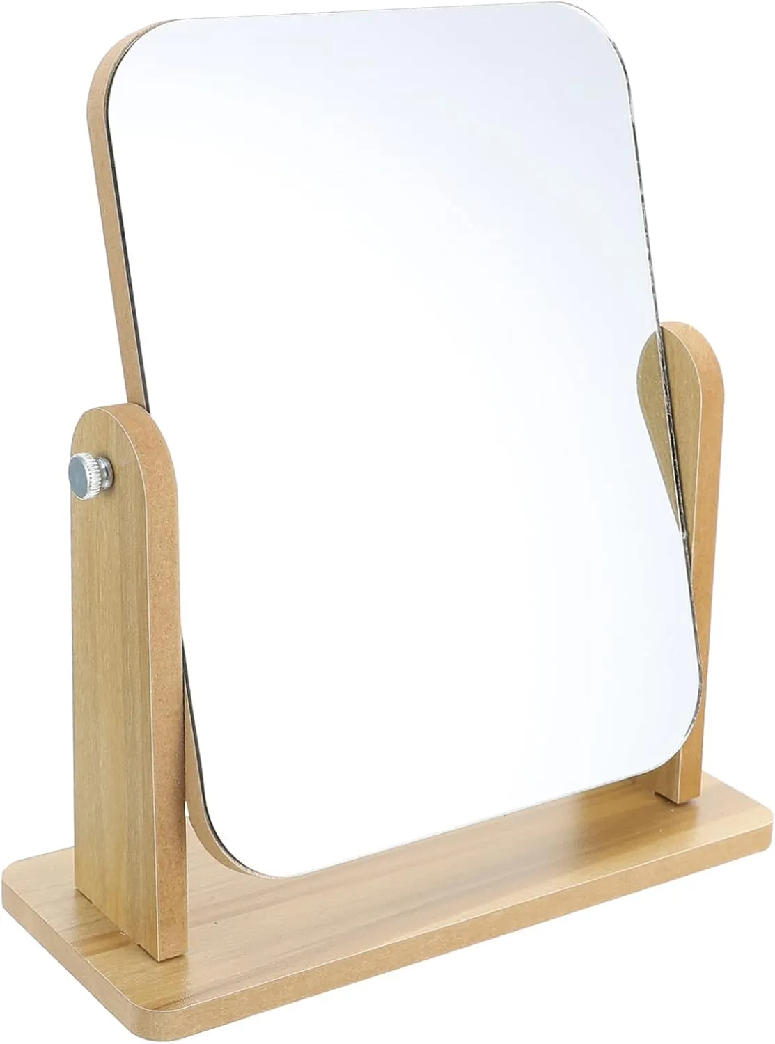 Swivel Tabletop Makeup Mirror with Wood Stand Elegant Design for Home Use for Makeup Application Eyebrow Trimming and Facial Care for Women