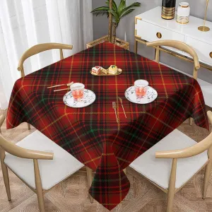 Tartan-Red-Green-Gold-and-Black-Color-Plaid-Flannel-Shirt-S-Trend Square Tablecloth 100% Polyester Indoor and Outdoor Heat-Resistant Tablecloth | Anti Pilling Decoration60 X60