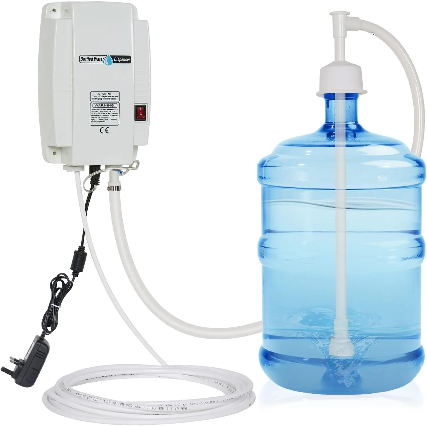 TDRFORCE Bottled Water System with singel water inlet Bottled Water Dispenser one Tube for Refrigerator Ice-Maker Coffee Brewer 3.8L