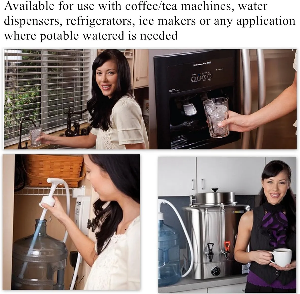 TDRFORCE Bottled Water System with singel water inlet Bottled Water Dispenser one Tube for Refrigerator Ice-Maker Coffee Brewer 3.8L