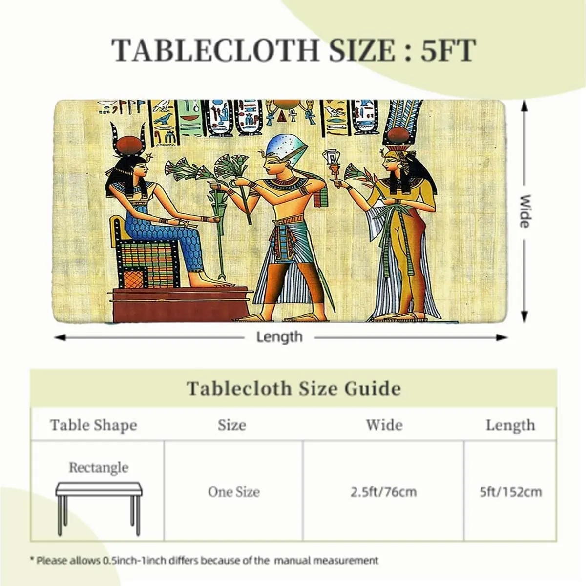 Teal Orange Elastic Fitted Picnic Table Cover Egyptian Papyrus Depicting Wooden Boards Oil Proof Waterproof Tablecloth for Picnic Party Egyptian Print Fits up 5 Foot Tables