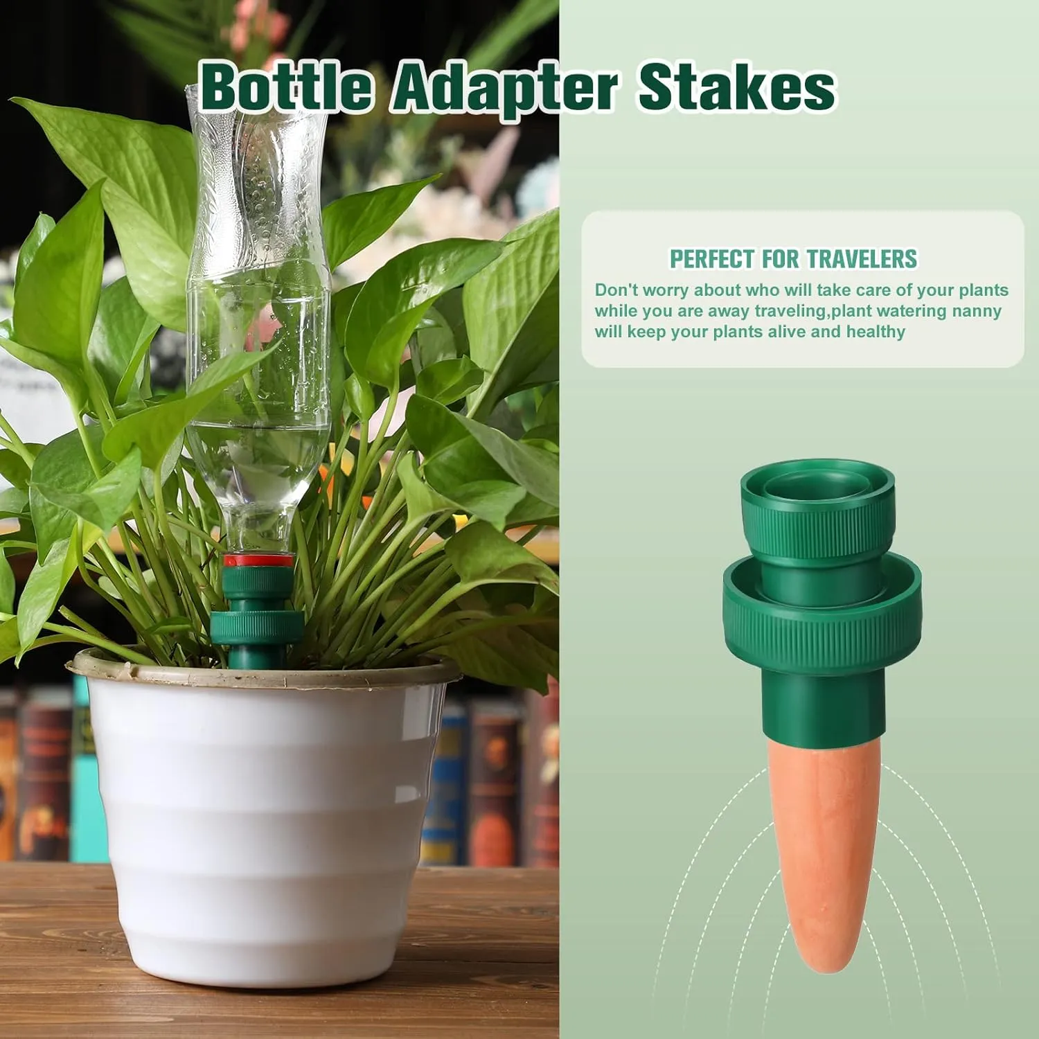 Terracotta Plant Watering Spikes Self to Use with Cola Bottles Houseplant Watering Stakes Automatic Irrigation System(Terracotta,15 Pack)