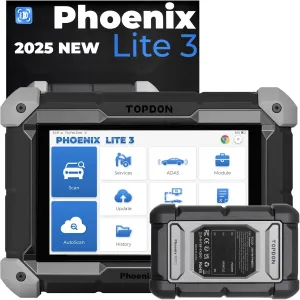 TOPDON Phoenix Lite 3, 2025 Upgraded TopDon Scanner of Lite 2, Bidirectional Scan Tool with CAN-FD, Car Diagnostic Scanner Tools, 35  Maintenance Resets, Topology Mapping, ECU Coding, FCA Autoauth