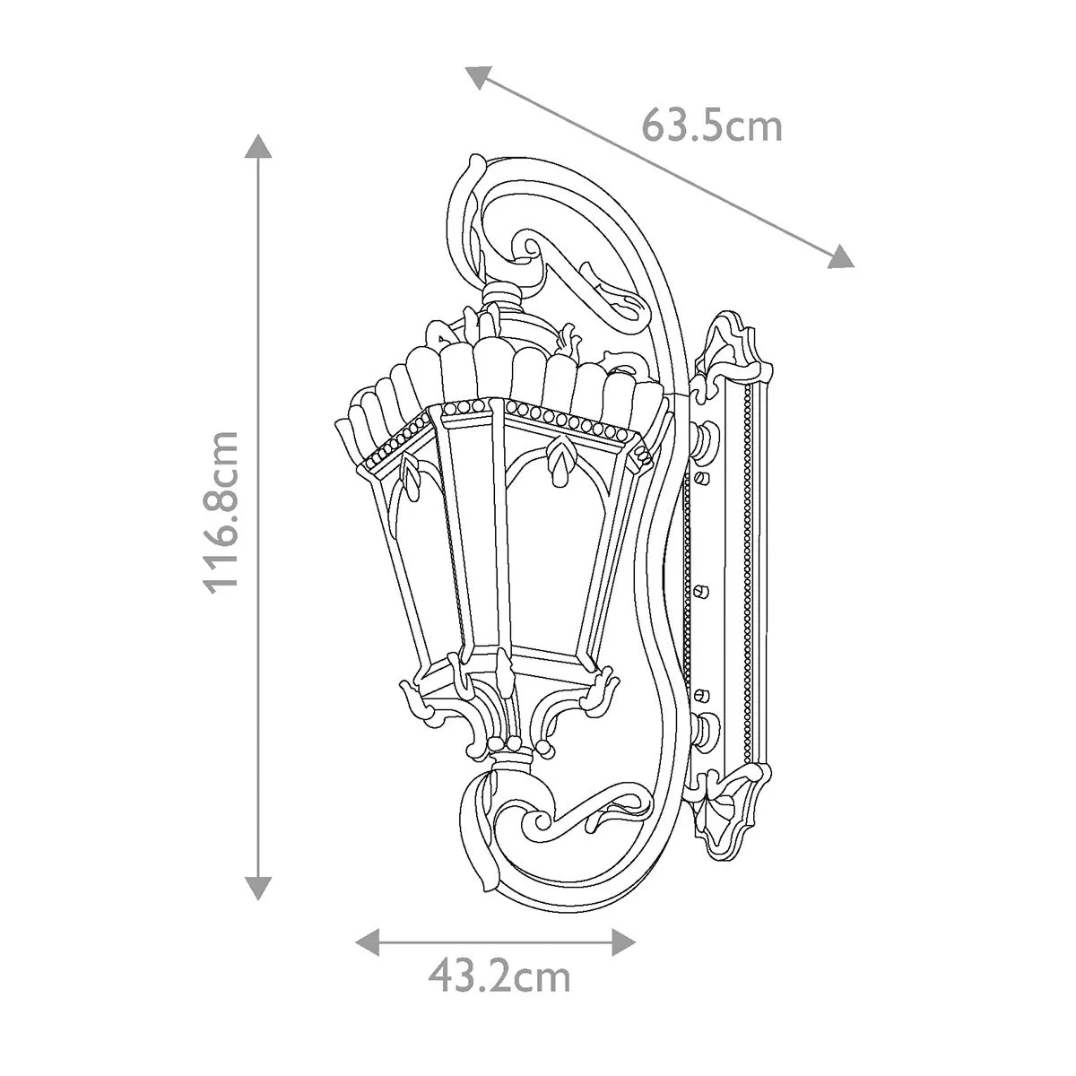 Tournai 4 Light Grand Extra Large Wall Lantern | Londonderry