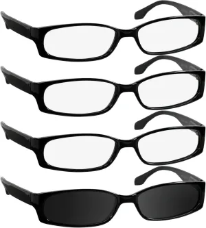 TruVision Readers Reading Glasses - Resin Frames w Acrylic Lenses, Dura Flex Hinges for Men and Women