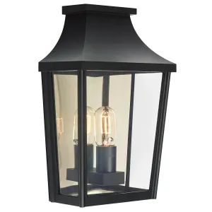 Turin 1 Light Half Wall Lantern - Black     | Black