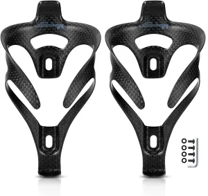 Ultra Light Full Carbon Fiber Water Bottle Cage Bicycle Bike Water Bottle Holder for Road MTB Gravel E-Bikes, for Diameter 70-74 mm Water Bottle (Weight 16±2g) Matte 2 Pack