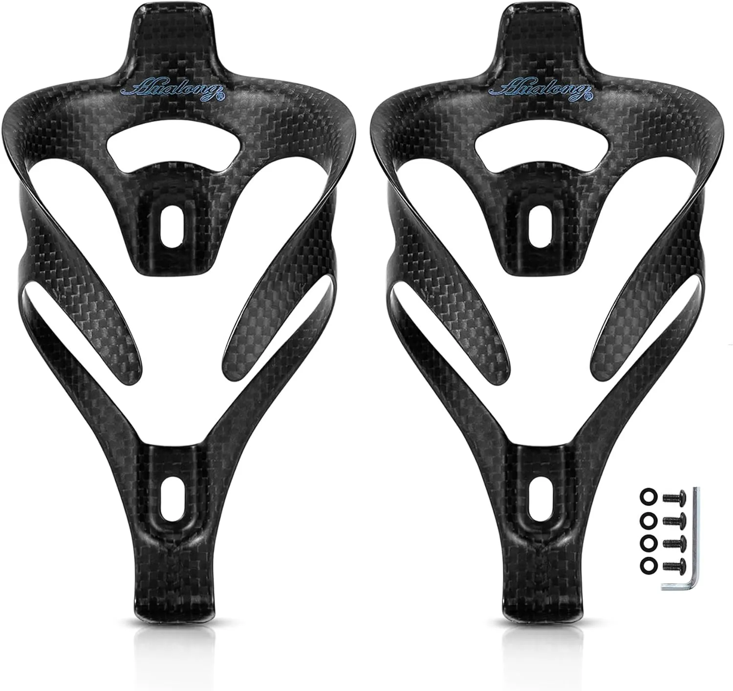 Ultra Light Full Carbon Fiber Water Bottle Cage Bicycle Bike Water Bottle Holder for Road MTB Gravel E-Bikes, for Diameter 70-74 mm Water Bottle (Weight 16±2g) Matte 2 Pack