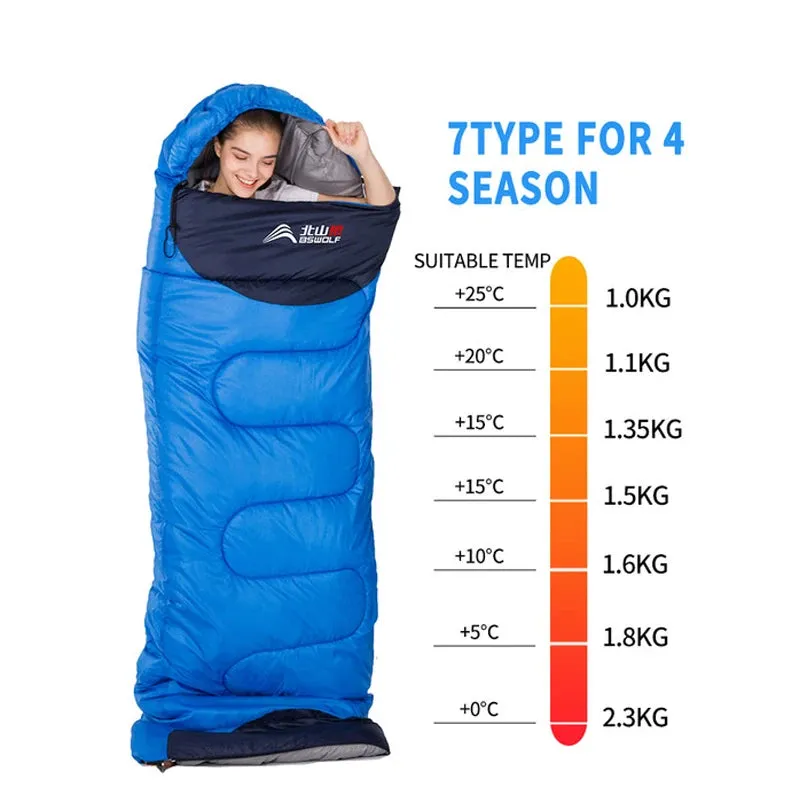 Ultralight Waterproof 4 Season Warm Envelope Sleeping Bag for Camping, Traveling, and Hiking