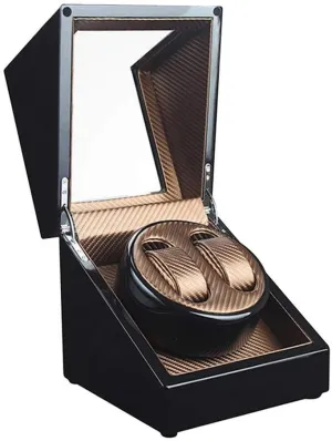 Unisex Watch Winder Automatic Wood Double Rotation Winders Silent Motor Wood Box 4 Modes 2 Power Supply Mode 19.5 Times 18 Times 18CM Beautiful Home