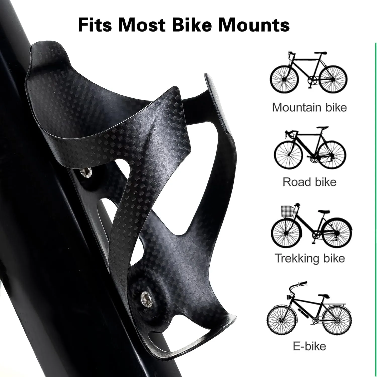 [US Stock] RXL SL Full Carbon Fiber Water Cup Cage Carbon MTB Road Bike Bicycle Water Bottle Holder Super Light 3K Gloss 20g Black White