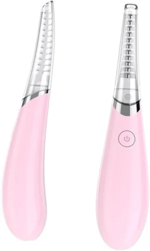 USB Electric Eyelash Curler Dual Temperature Modes Heated Eyelash Perm Device for Painless Curling Compact Makeup Tool Pink for
