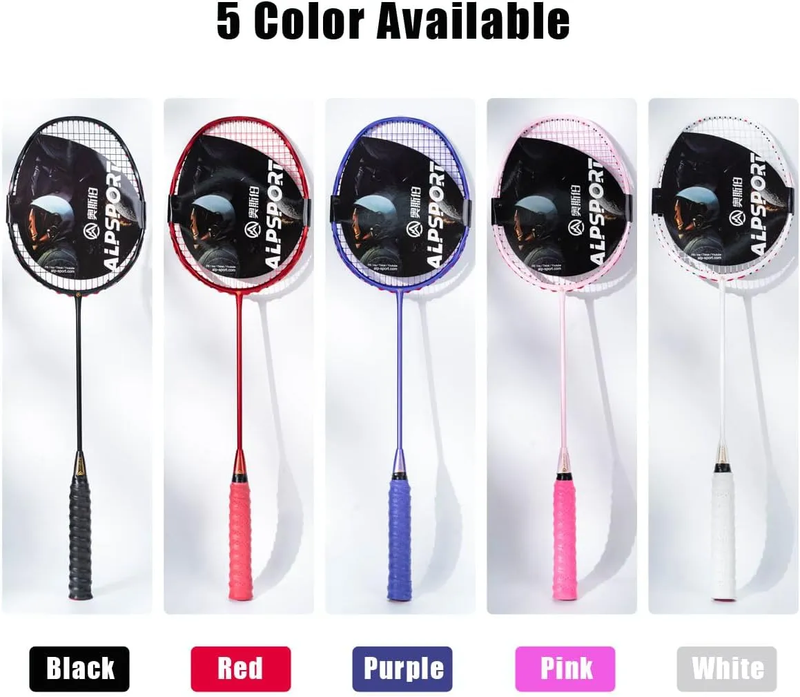 V5 5U Wave Frame G5 Full Carbon Fiber Max 32Lbs Badminton Racket with Carrying Bag Shock Absorbing Nails, Graphite Padel Racquet for Outdoor Backyard Sports Training
