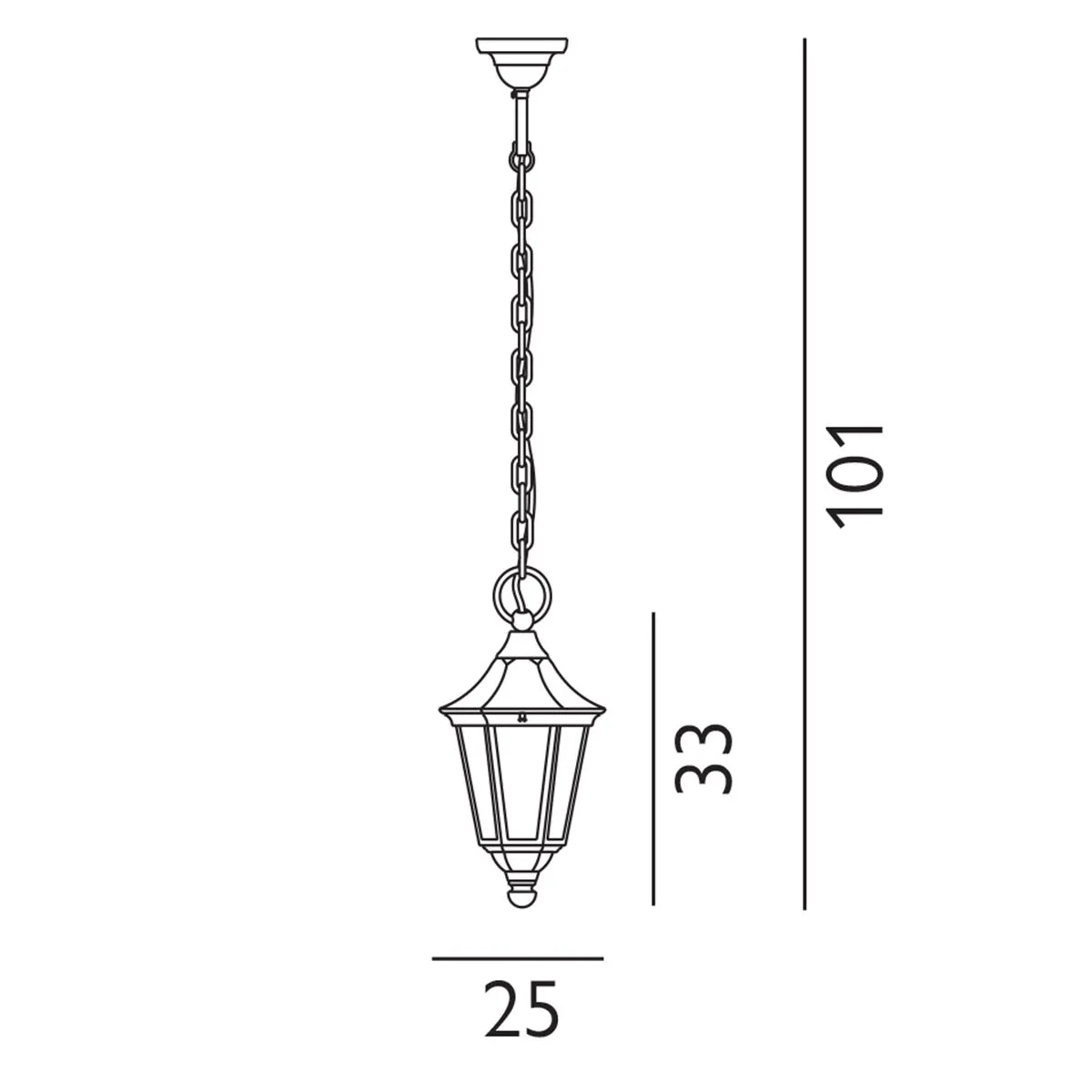 Valencia 1 Light Chain Lantern | Black