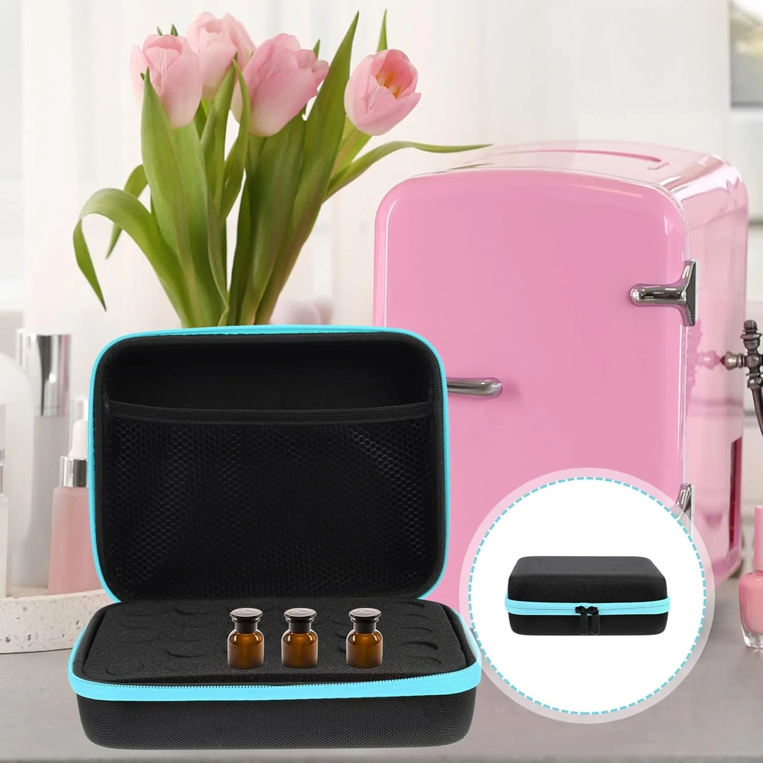 Vial Storage Case Essential Oil Bottle Holder Multi-grid Bag Shockproof Storage Pouch Model Paint Organizer