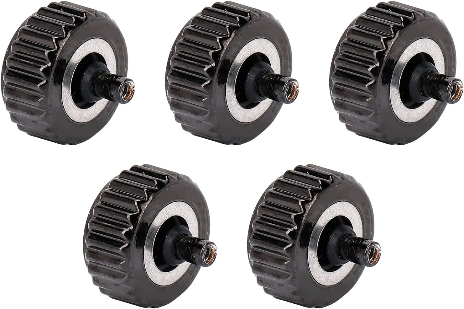 Watches Mechanical Watch Handle Crown Black Steel Head Long Tube Large Hole Handle Multi Size Pack of 5 (6.5mm grown)