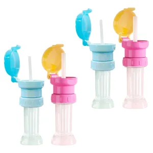 Water Bottle Adapter Straw for Toddlers Kids Drink Bottle Caps 4 Pack Anti- Design