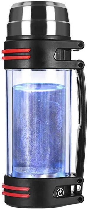 Water Purifiers, Hydrogen Water Bottle Portable Hydrogen Rich Water Machine Maker PEM Membrane Alkaline Water Ionizer Cup Make Hydrogen Content Up to 1200-1500 PPB Transparent Water Bottle Cup 1.5L