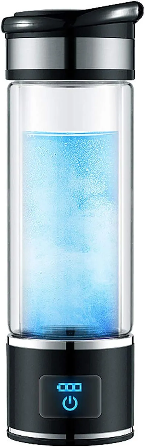Water Purifiers, Portable Hydrogen Rich Water Bottle Ionizer Maker Generator Hydrogen Water Machine Generated Make Hydrogen Content Up to 800-1200 PPB Anti Aging Antioxidant Glass Bottle 350Ml