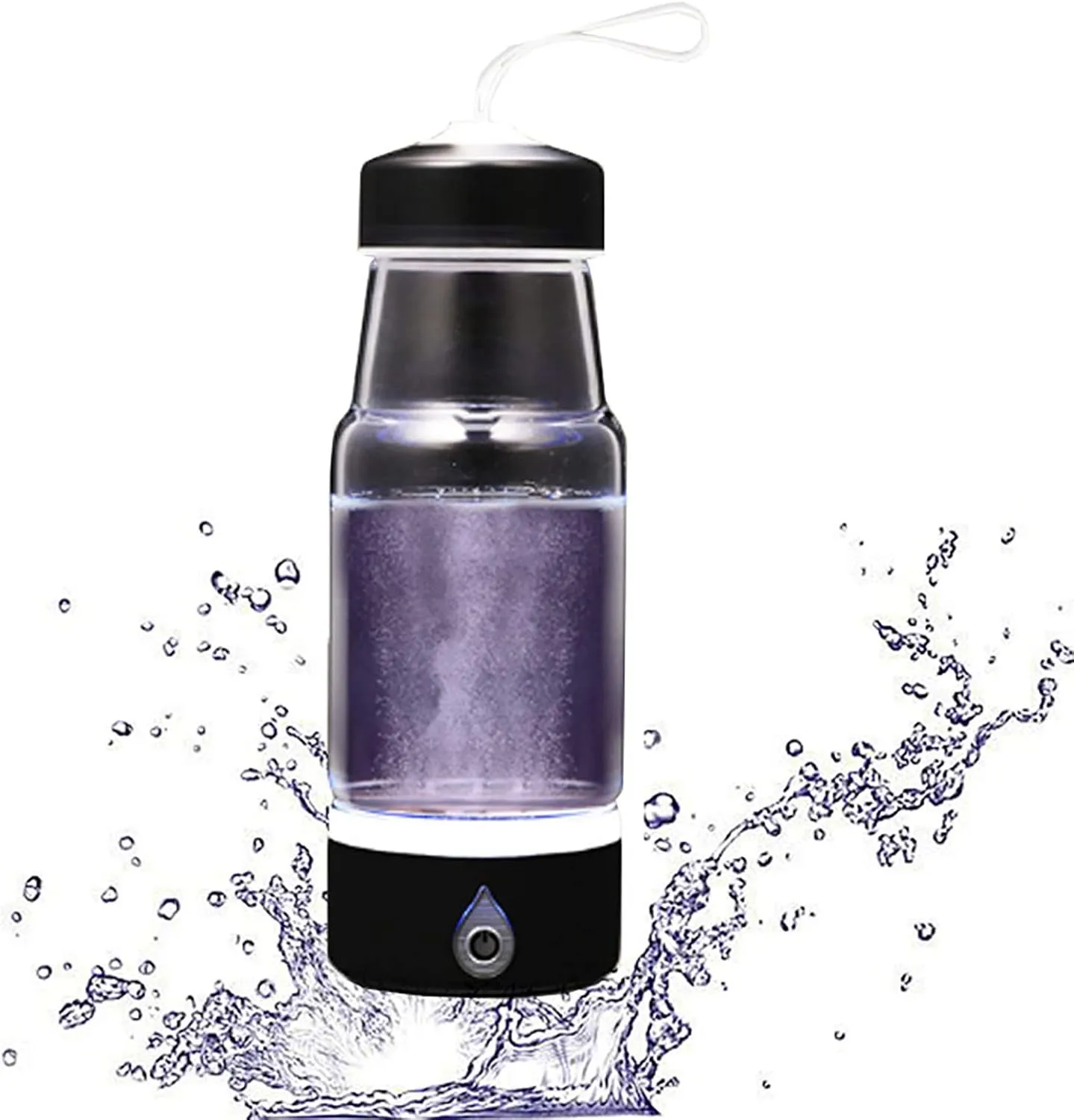 Water Purifiers, Water Bottle Hydrogen Water Ionizer Negative Ion Hydrogen Energy Cup Alkaline Water Bottle Hydrogenated Make Hydrogen Content Up to 1200-1500Ppb 380 Ml