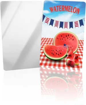 Watermelon Summer Picnic Independence Compact Mirror Bulk 4 Pack Card Mirror, Oil Painting Fruit Red Buffalo Small Compact Mirror for Purse, Rectangular Handheld Pocket Makeup Mirror