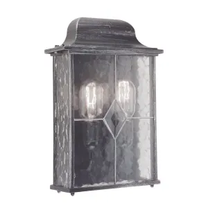 Wexford 2 Light Half Lantern | Black/Silver