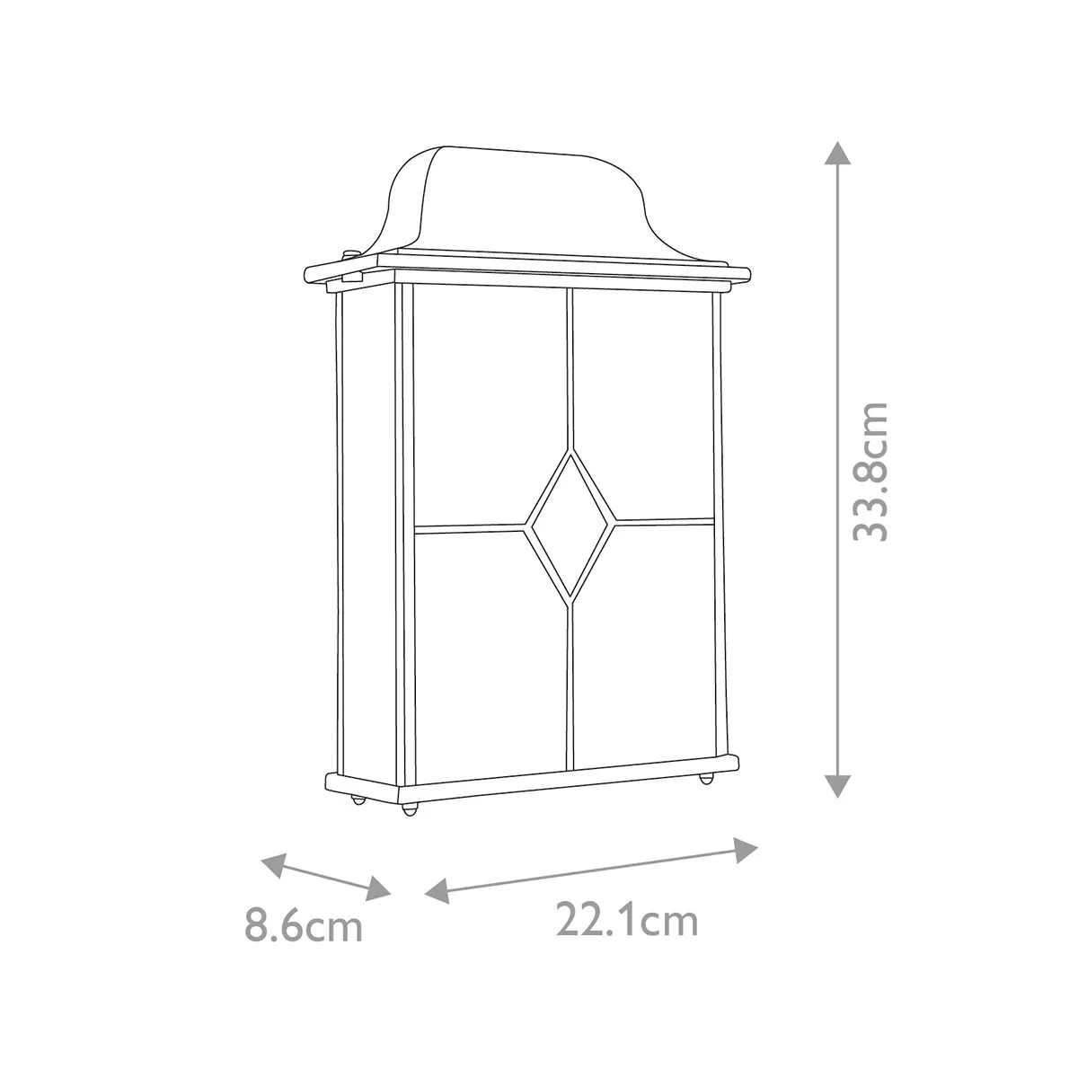 Wexford 2 Light Half Lantern | Black/Silver