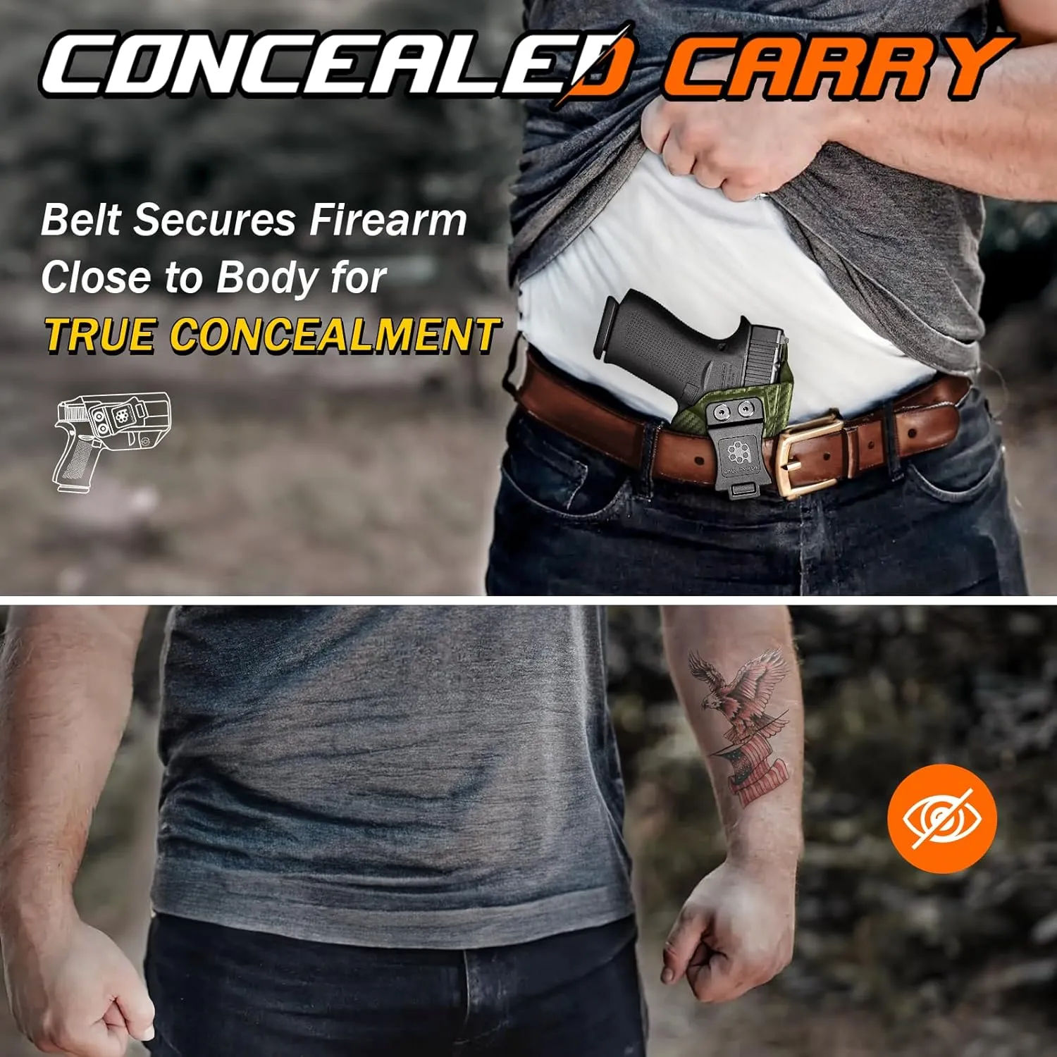XDS Holster XDS MOD 2 Holster IWB & OWB Kydex Fit: Springfield XD-S 3.3" & XD-S MOD.2 3.3" Pistol – 9mm / .40 S&W / .45 ACP – Adj. Cant Concealed Carry & 'Posi-Click' Retention – No Wear or Jitter
