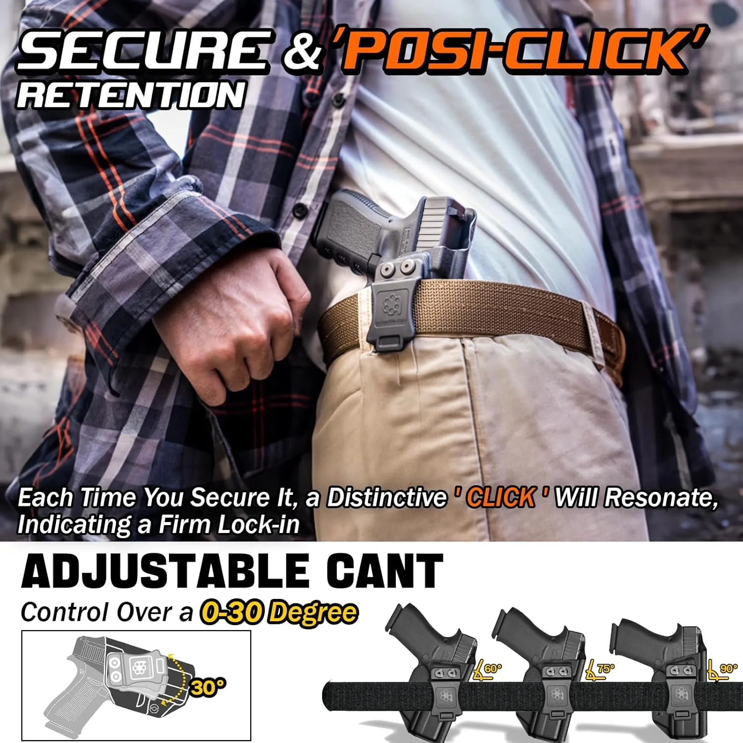 XDS Holster XDS MOD 2 Holster IWB & OWB Kydex Fit: Springfield XD-S 3.3" & XD-S MOD.2 3.3" Pistol – 9mm / .40 S&W / .45 ACP – Adj. Cant Concealed Carry & 'Posi-Click' Retention – No Wear or Jitter