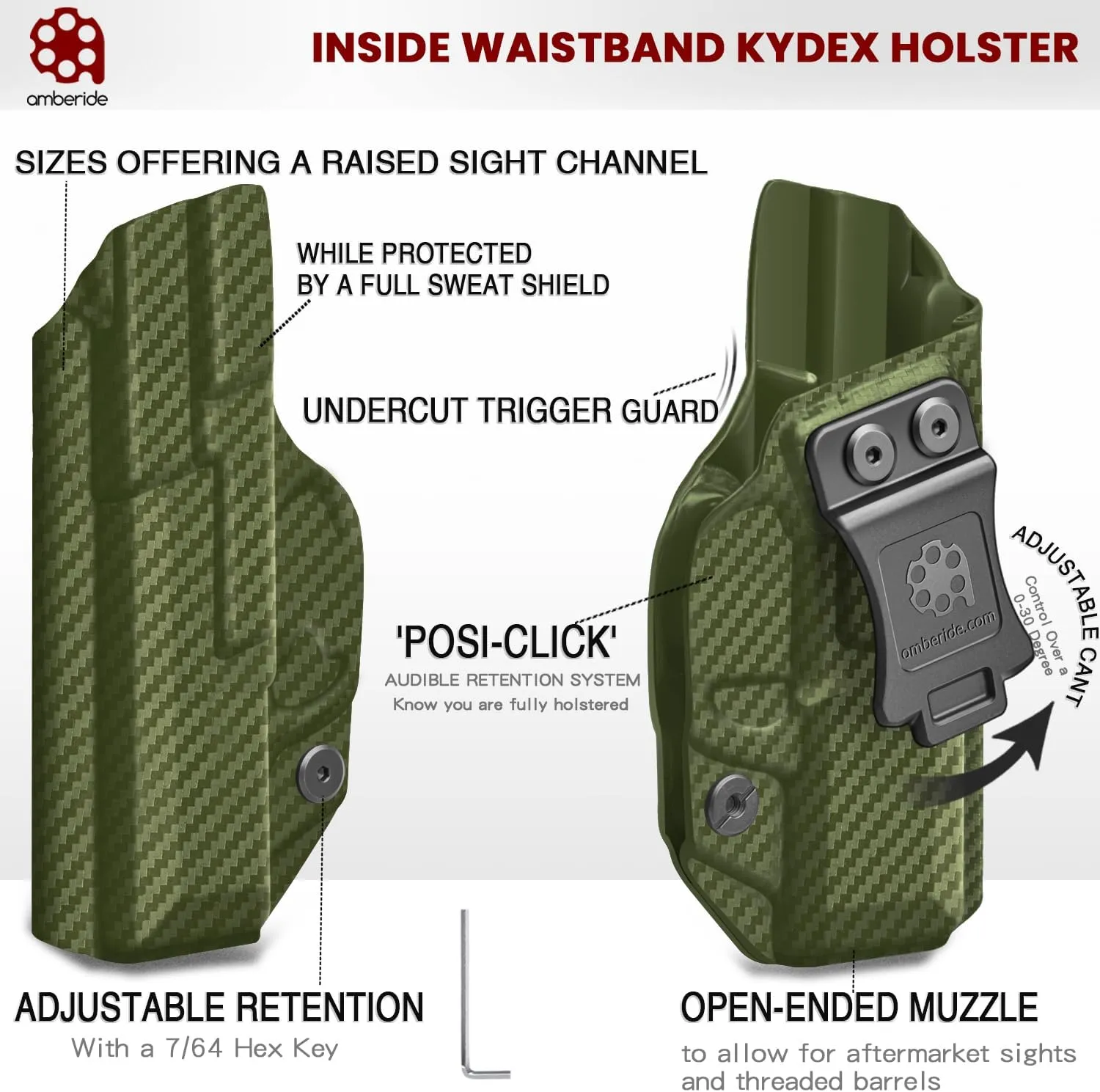 XDS Holster XDS MOD 2 Holster IWB & OWB Kydex Fit: Springfield XD-S 3.3" & XD-S MOD.2 3.3" Pistol – 9mm / .40 S&W / .45 ACP – Adj. Cant Concealed Carry & 'Posi-Click' Retention – No Wear or Jitter