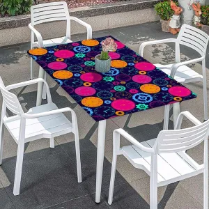 Yellow and Black Rectangle Tablecloth, with Clock Faces on It Vintage Style Waterproof Wipeable Table Cloth Protector Clock Fits up 5 Foot Tables