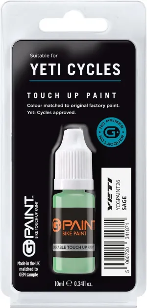 Yeti Bike Touch-Up Paint - SAGE - 10ml Bottle - Touch-Up Paint Kit for Scratched or Chipped Bike Frames - GPaint Bike Paint