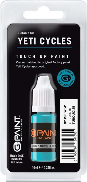 Yeti Bike Touch-Up Paint - TURQUOISE 10ml Bottle - Touch-Up Paint Kit for Scratched or Chipped Bike Frames - GPaint Bike Paint