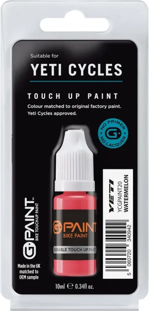 Yeti Bike Touch-Up Paint - WATERMELON - 10ml Bottle - Touch-Up Paint Kit for Scratched or Chipped Bike Frames - GPaint Bike Paint