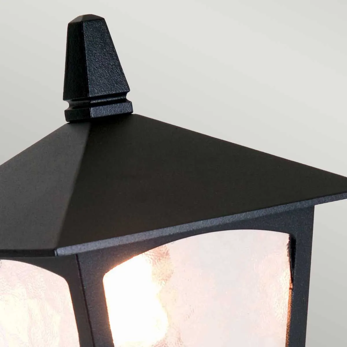York 1 Light Pedestal Lantern | Black