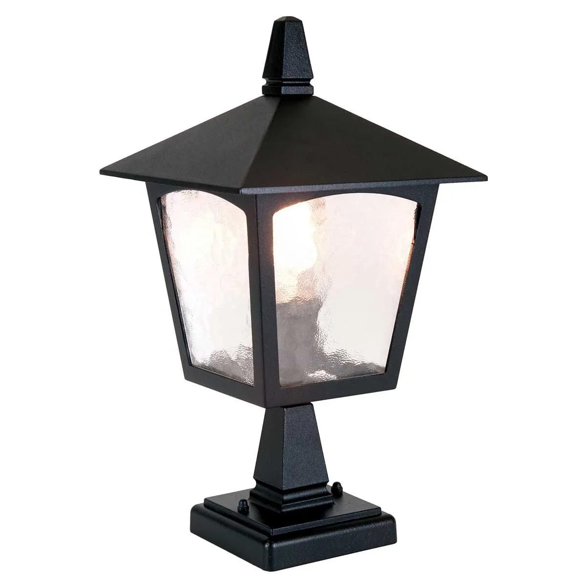 York 1 Light Pedestal Lantern | Black