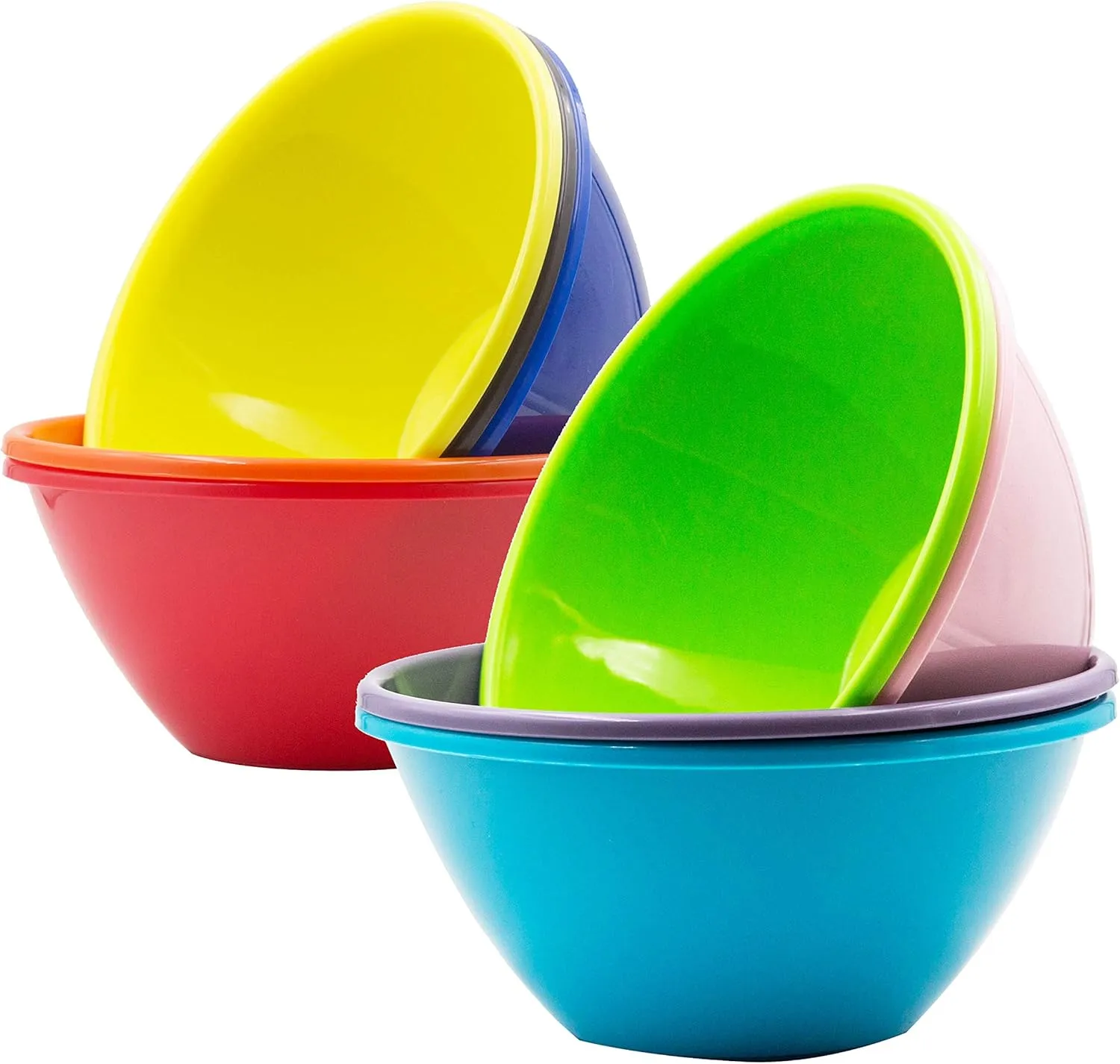 Youngever 32 Ounce Plastic Bowls, Large Cereal Bowls, Large Soup Bowls, Set of 9 in 9 Assorted Colors