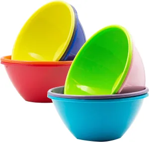 Youngever 32 Ounce Plastic Bowls, Large Cereal Bowls, Large Soup Bowls, Set of 9 in 9 Assorted Colors