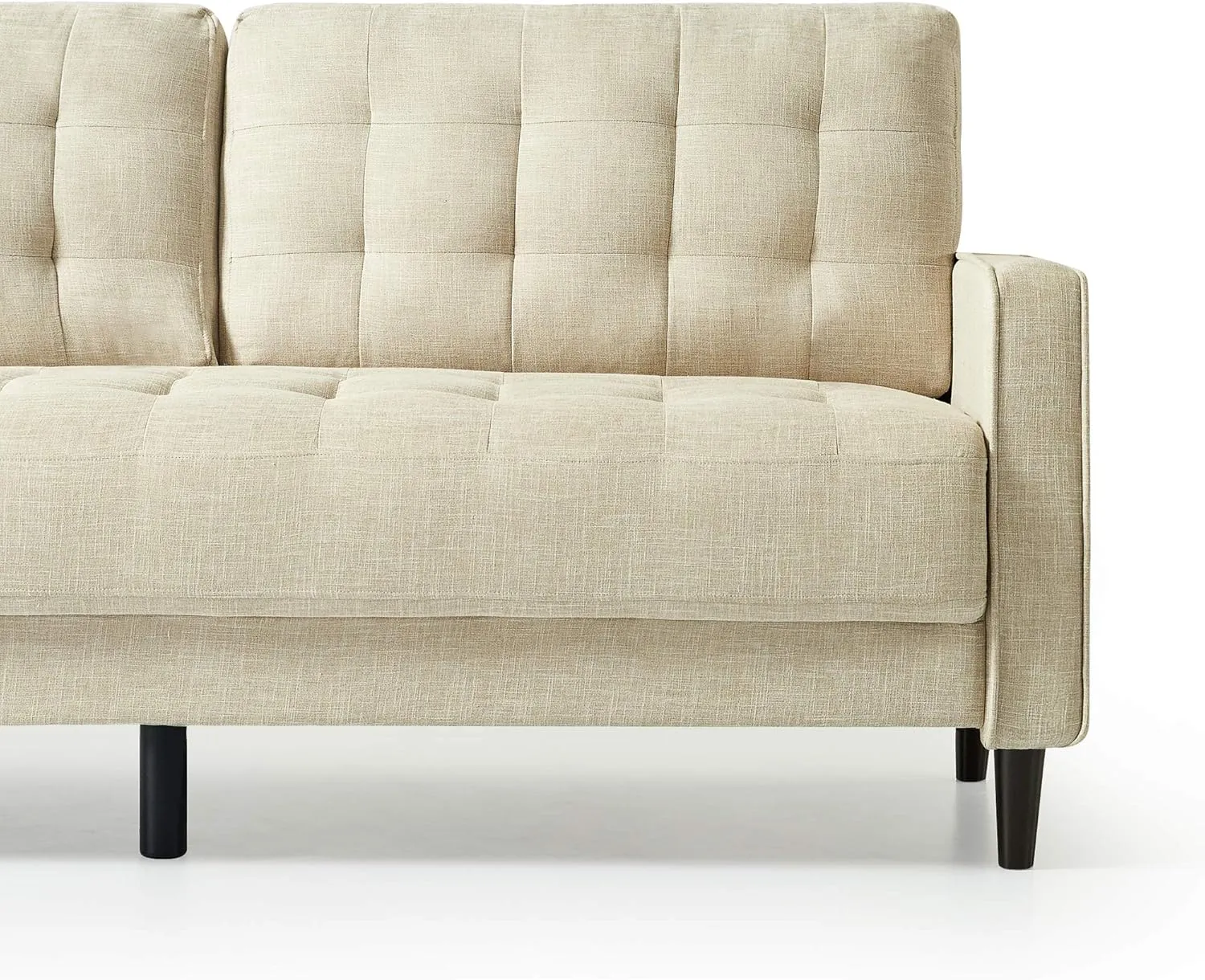 ZINUS Benton Sofa Couch, Grid Tufted Cushions, Easy, Tool-Free Assembly, Beige