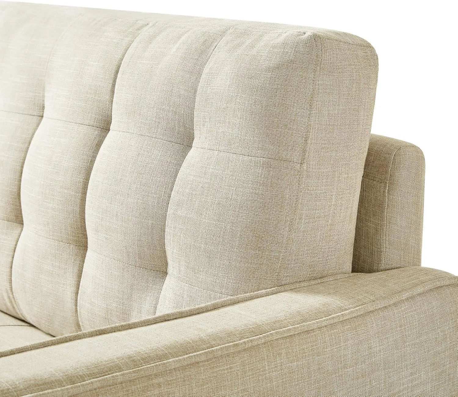 ZINUS Benton Sofa Couch, Grid Tufted Cushions, Easy, Tool-Free Assembly, Beige