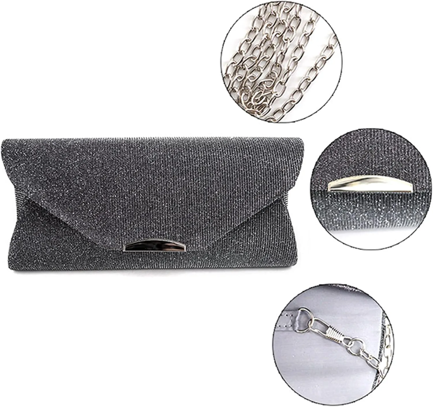 ZLMBAGUS Evening Clutch Purse Bag Party Prom Wedding Envelope Crossbody Handbags