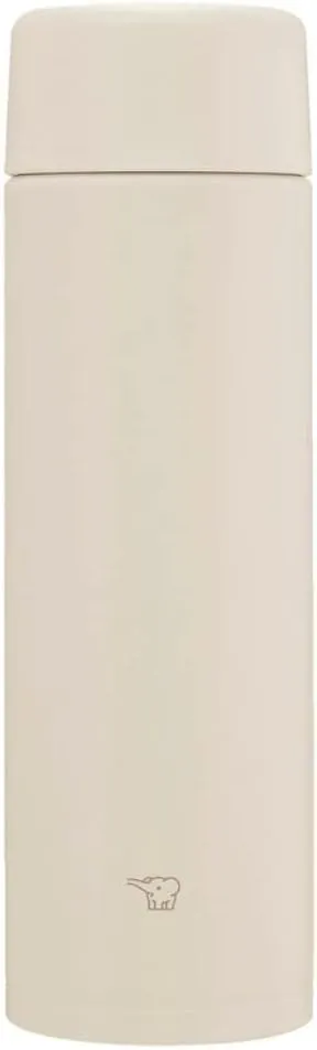 Zojirushi SM-ZB48-CM Water Bottle, Seamless 16.9 fl oz (480 ml), Screw, Stainless Steel Mug, Sand Beige, Integrated Washer, Easy to Clean, 2 Pieces Only